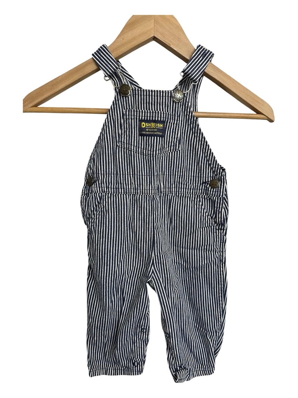 OshKosh B'gosh Kids Navy and White Striped Overalls-Size 18M